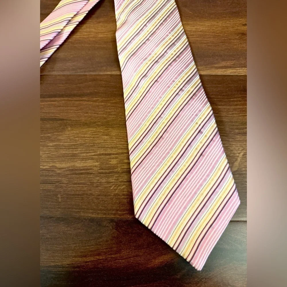 KENZO Homme  Dressy Silk Multi-color Stripes Repp Tie Made in Italy